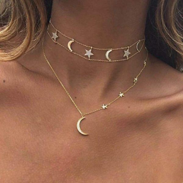 женщины моды золото color crystal star moon многослойная ожерелье композит для женщин личности choker ожерелье ювелирных изделий, Golden;silver
женщины моды золото color crystal star moon многослойная ожерелье композит для женщин личности choker ожерелье ювелирных изделий, Golden;silver