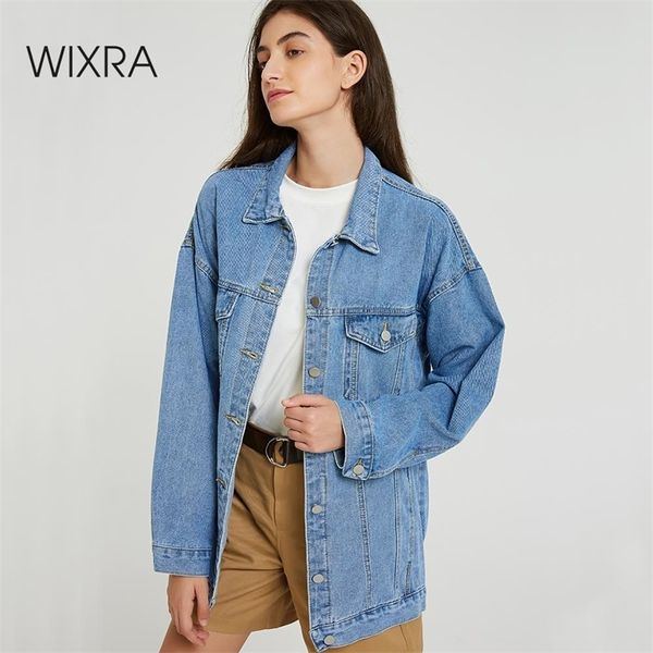 wixra solid turn-down collar classic blue jean jackets loose casual women denim outwear coats autumn spring 201027, Black;brown
wixra solid turn-down collar classic blue jean jackets loose casual women denim outwear coats autumn spring 201027, Black;brown