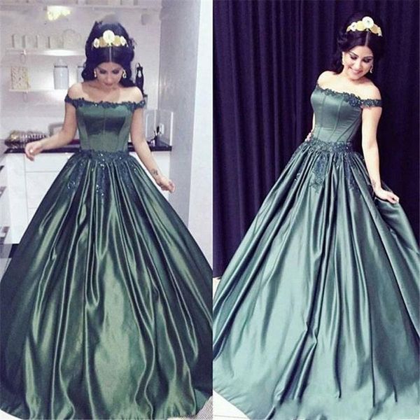 vintage hunter green prom dresses satin lace applique off the shoulder beaded floor length a line custom made formal evening party gowns, Black
vintage hunter green prom dresses satin lace applique off the shoulder beaded floor length a line custom made formal evening party gowns, Black