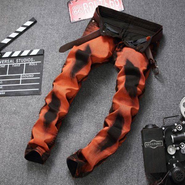 men's jeans stretch casual pants men straight slim personality denim trendy explosive, Blue
men's jeans stretch casual pants men straight slim personality denim trendy explosive, Blue