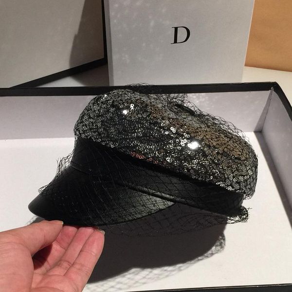 stingy brim hats autumn winter european and american sequined octagonal hat girls large factory quality nightclub fashion women, Blue;gray
stingy brim hats autumn winter european and american sequined octagonal hat girls large factory quality nightclub fashion women, Blue;gray