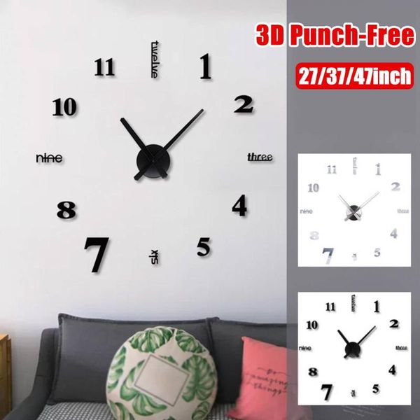 27/37/47 inch large diy quartz 3d wall clock living room big wall watch mirror stickers modern design home decor
27/37/47 inch large diy quartz 3d wall clock living room big wall watch mirror stickers modern design home decor