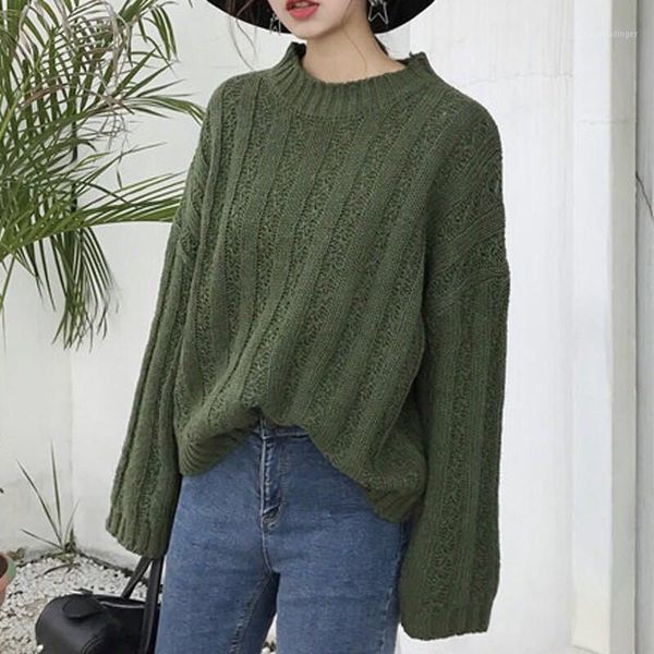 autumn winter casual women sweaters vintage style fashion round neck solid color long-sleeved knit pullovers sweater1, White;black
autumn winter casual women sweaters vintage style fashion round neck solid color long-sleeved knit pullovers sweater1, White;black