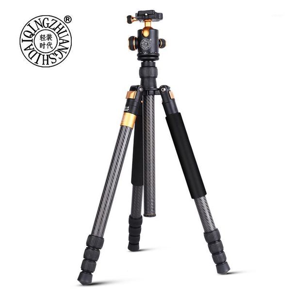 

tripods qzsd q968c tripod carbon fiber stand with monopod dslr camera tripie &ball head 1/4 screw and quick release plate1