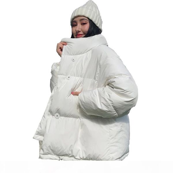 korean style winter puffer jacket women stand collar solid black white female down coat loose oversized womens short parka
korean style winter puffer jacket women stand collar solid black white female down coat loose oversized womens short parka