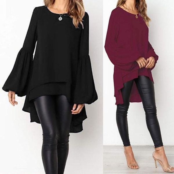 women's blouses & shirts fashion asymmetrical blouse 2022 elegant puff sleeve layered blusas female solid plus size tunic, White
women's blouses & shirts fashion asymmetrical blouse 2022 elegant puff sleeve layered blusas female solid plus size tunic, White