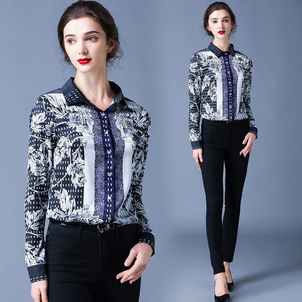 will spot the new women's temperament of europe and the united states printing jacket fashionable joker lapel long sleeve shirts, White
will spot the new women's temperament of europe and the united states printing jacket fashionable joker lapel long sleeve shirts, White