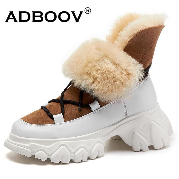 adboov wool snow boots women real fur winter shoes genuine leather high chunky sneakers ladies, Black
adboov wool snow boots women real fur winter shoes genuine leather high chunky sneakers ladies, Black