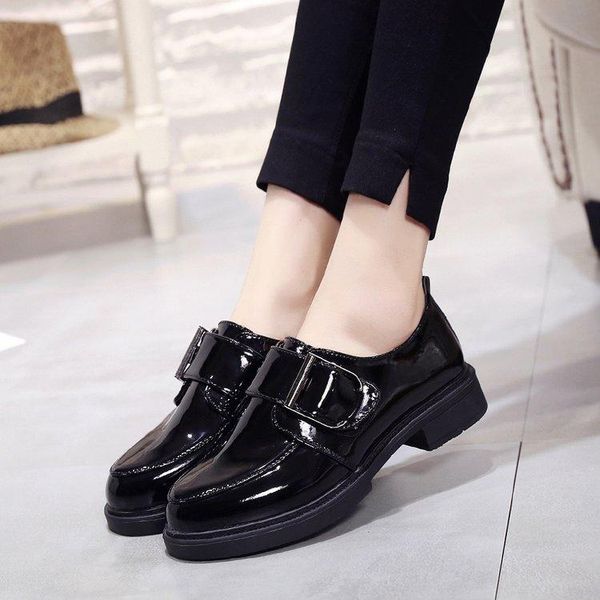 women shoes autumn casual patent leather low heels hook loop footwear pumps female thick heel women fashion loafers 2020, Black
women shoes autumn casual patent leather low heels hook loop footwear pumps female thick heel women fashion loafers 2020, Black