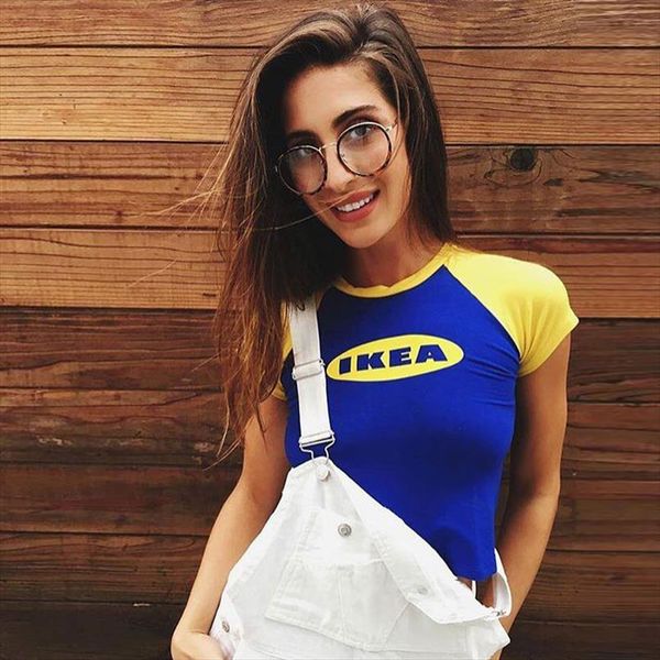 summer streetwear contrast color crop logo slogen spoof letters cropped women short tight blue t shirt, White
summer streetwear contrast color crop logo slogen spoof letters cropped women short tight blue t shirt, White