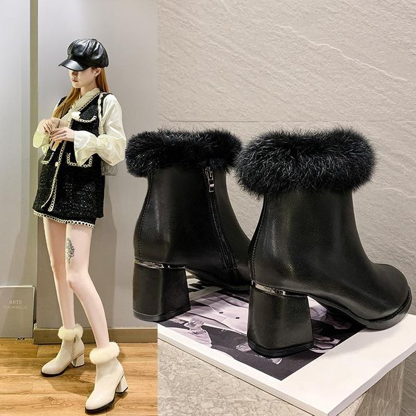 women's mid calf boots female shoes boots-women winter footwear round toe ladies 2020 autumn low mid-calf rubber rome, Black 
women's mid calf boots female shoes boots-women winter footwear round toe ladies 2020 autumn low mid-calf rubber rome, Black