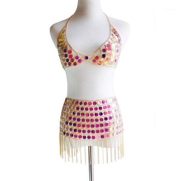dazzling holographic acrylic sequins tank golden chain tassel mini skirts 2 two piece sets women festival rave outfits1, Gray
dazzling holographic acrylic sequins tank golden chain tassel mini skirts 2 two piece sets women festival rave outfits1, Gray