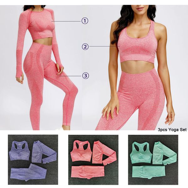 3pcs women seamless yoga set fitness sports suits gym cloth long sleeve shirts high waist running leggings workout clothing wear c0122, Gray
3pcs women seamless yoga set fitness sports suits gym cloth long sleeve shirts high waist running leggings workout clothing wear c0122, Gray