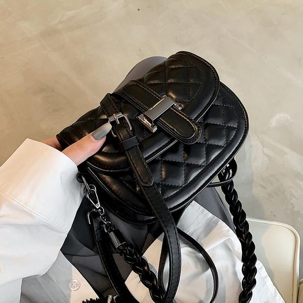 lingge pu soft leather shoulder bag 2020 autumn and winter new fashion women's designer portable messenger bag
