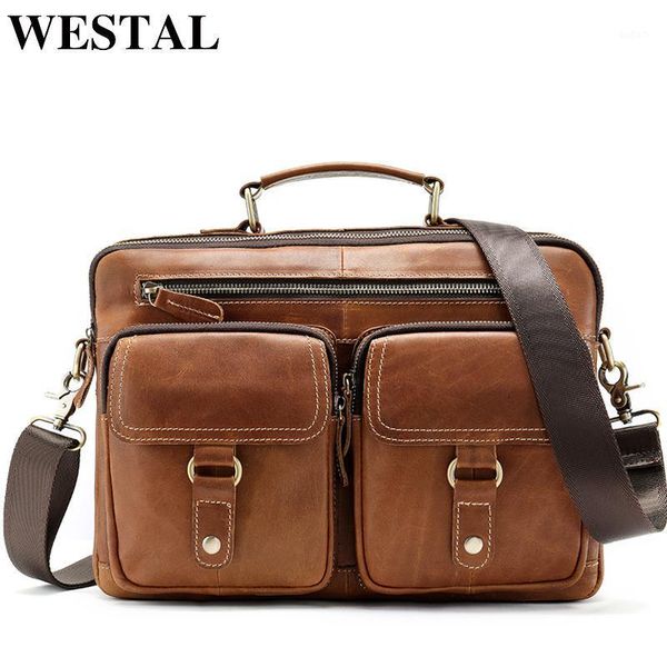 briefcases westal men's bags genuine leather lapbag 13'' men messenger work office for man 86221
briefcases westal men's bags genuine leather lapbag 13'' men messenger work office for man 86221