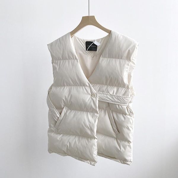 mooirue spring women parka vest v neck sleeveless solid color white black outwear 1, Black;white
mooirue spring women parka vest v neck sleeveless solid color white black outwear 1, Black;white