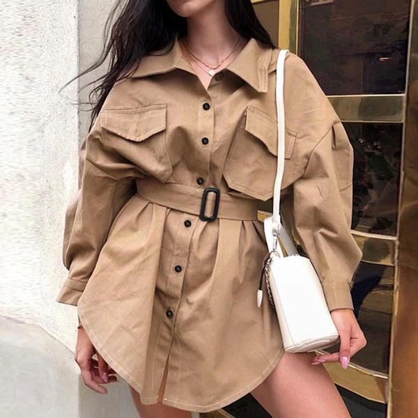 turn-down collar high waist trench for women solid color waist lace up autumn outwear female overcoat girls streewear outwear, Tan;black
turn-down collar high waist trench for women solid color waist lace up autumn outwear female overcoat girls streewear outwear, Tan;black