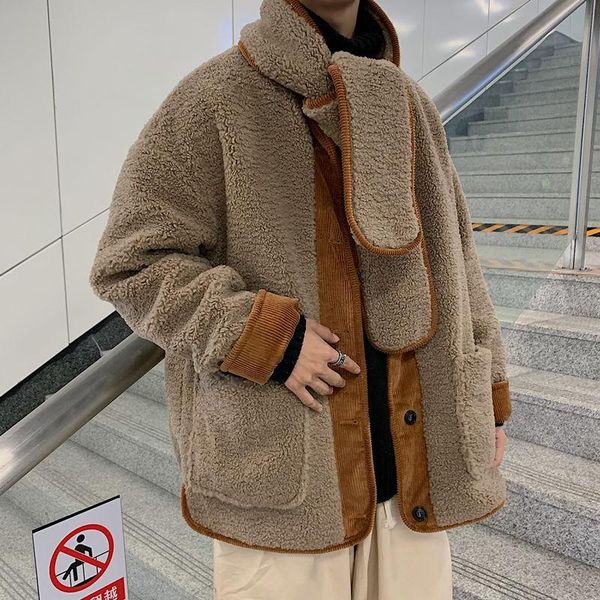winter lamb fur jacket men's parka warm fashion retro casual cotton thick coat men wild loose korean short coat mens clothes, Black
winter lamb fur jacket men's parka warm fashion retro casual cotton thick coat men wild loose korean short coat mens clothes, Black