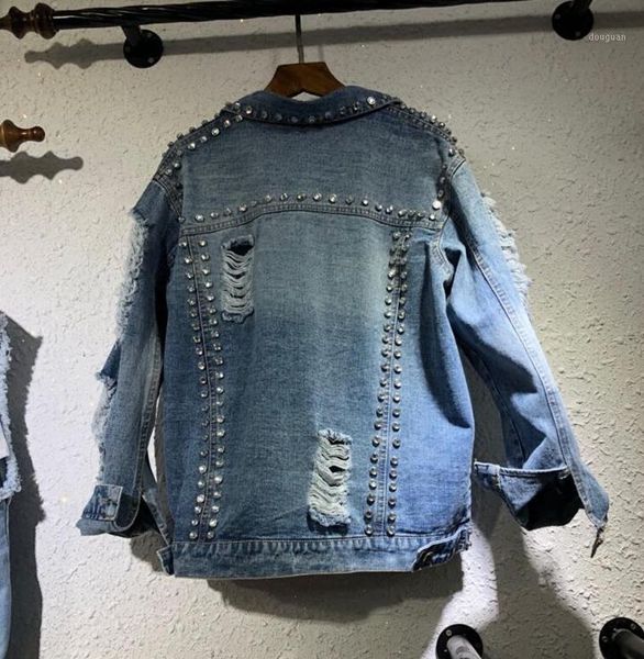 2020 spring and autumn students heavybead diamond personality holes water wash jean jacket female casual denim coat outwear1, Black;brown
2020 spring and autumn students heavybead diamond personality holes water wash jean jacket female casual denim coat outwear1, Black;brown