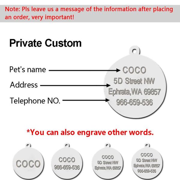 stainless steel personalized dog id tag customized engraved cat pet tags kitten name phone no. nameplate round b qylvlo
stainless steel personalized dog id tag customized engraved cat pet tags kitten name phone no. nameplate round b qylvlo