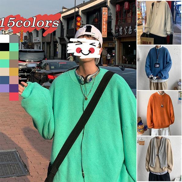 men's sweaters pr thicken 15 colors solid color sweater coat 2021 winter korean streetwear pullovers casual oversize fashion, White;black
men's sweaters pr thicken 15 colors solid color sweater coat 2021 winter korean streetwear pullovers casual oversize fashion, White;black