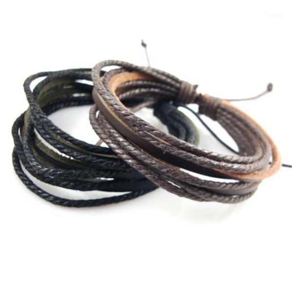 new men leather bracelet new minimalist style multi-layer bracelet ladies men charm style1, Black
new men leather bracelet new minimalist style multi-layer bracelet ladies men charm style1, Black