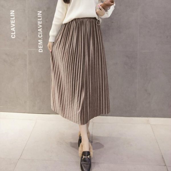 womens pleuche skirts 2020 new autumn winter fashion female vintage soild a line pleated skirt casual gold velvet maxi skirts, Black
womens pleuche skirts 2020 new autumn winter fashion female vintage soild a line pleated skirt casual gold velvet maxi skirts, Black