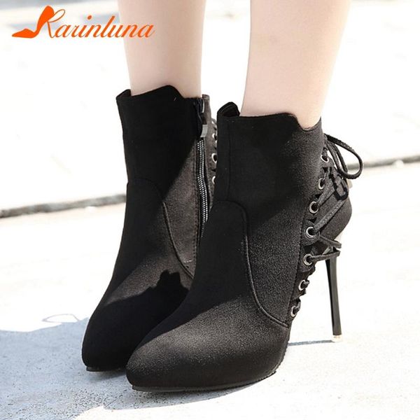 dropship karin 2020 new arrival shoes woman casual thin high heels 10.5 cm cross-tied ankle pointed toe flock autumn boots, Black
dropship karin 2020 new arrival shoes woman casual thin high heels 10.5 cm cross-tied ankle pointed toe flock autumn boots, Black