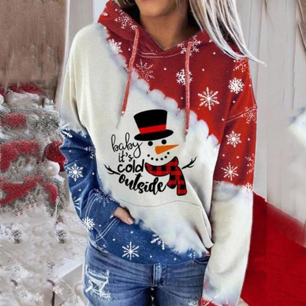 women's hoodies & sweatshirts christmas women hooded stitching sweater long sleeve snowman snowflake printing pocket drawstring pullove, Black
women's hoodies & sweatshirts christmas women hooded stitching sweater long sleeve snowman snowflake printing pocket drawstring pullove, Black