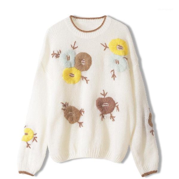 thin floral embroidery sweater women o-neck spring autumn long sleeve knitted sweaters outerwear t370071, White;black
thin floral embroidery sweater women o-neck spring autumn long sleeve knitted sweaters outerwear t370071, White;black