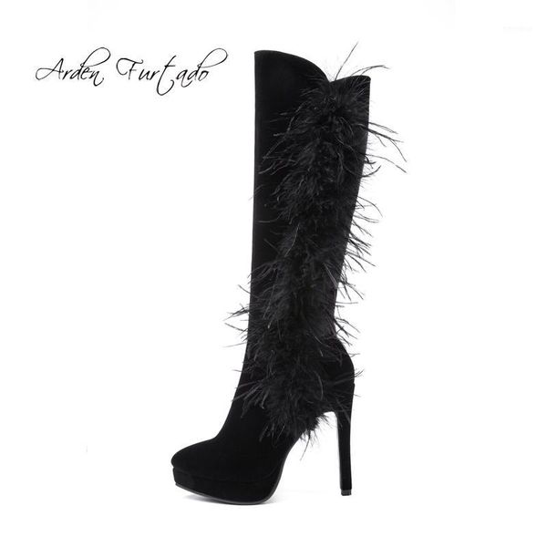 arden furtado 2020 autumn winter stilettos feather black suede knee high boots round toe high heels boots big size 40-431
arden furtado 2020 autumn winter stilettos feather black suede knee high boots round toe high heels boots big size 40-431