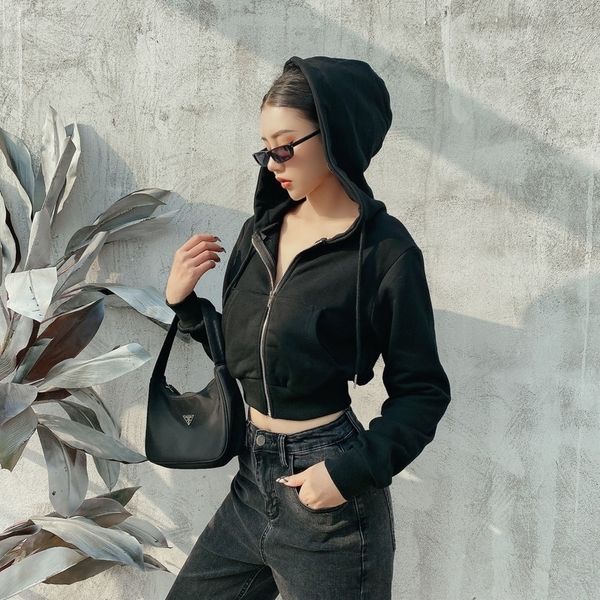 front pockets zip up hoodies women spring fall solid color crop casual sweatshirt ladies white black cropped hooded 201203
front pockets zip up hoodies women spring fall solid color crop casual sweatshirt ladies white black cropped hooded 201203