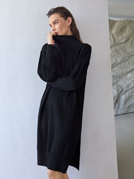 motf premium wool-mix split sweater dress 21by#, Black;gray
motf premium wool-mix split sweater dress 21by#, Black;gray