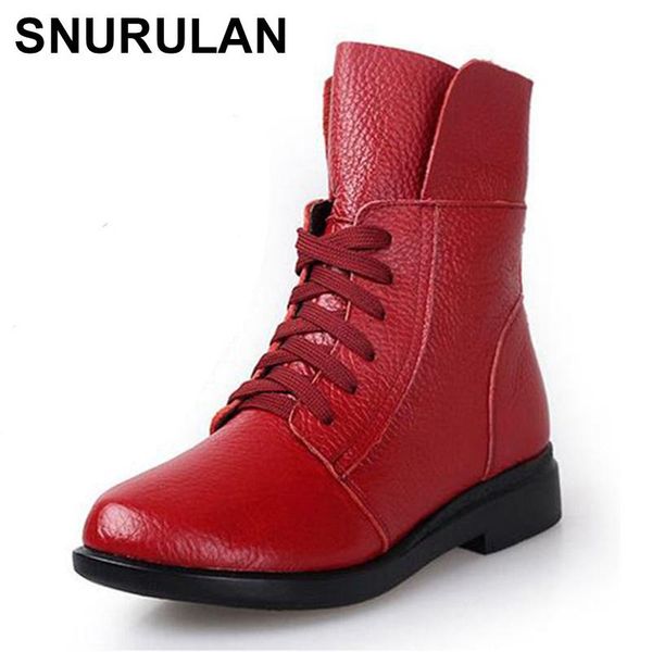 boots snurulan fashion women winter lace up genuine leather classic shoe high flat brand casual shoes ankle, Black
boots snurulan fashion women winter lace up genuine leather classic shoe high flat brand casual shoes ankle, Black