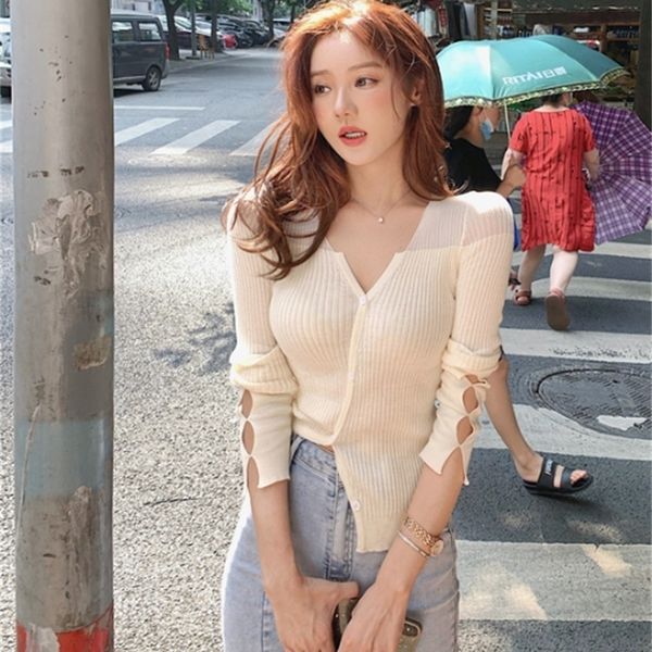 women's summer new long-sleeved female ladies temperament short knit cardigan thin coat knit 201031, White;black
women's summer new long-sleeved female ladies temperament short knit cardigan thin coat knit 201031, White;black