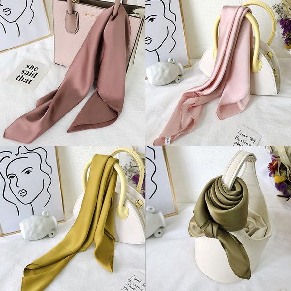 spring autumn new small square scarf pure color scarf female bag ribbon fashion wild temperament professional silk c54, Blue;gray
spring autumn new small square scarf pure color scarf female bag ribbon fashion wild temperament professional silk c54, Blue;gray