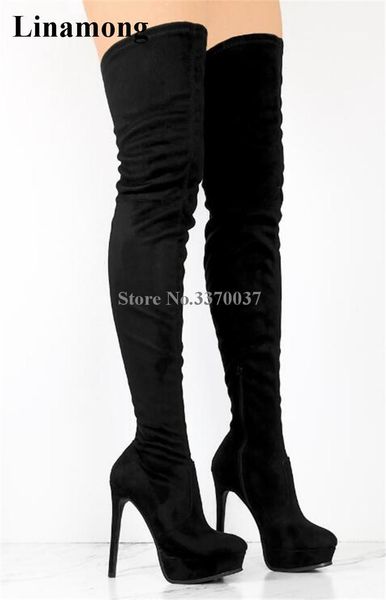 winter fashion round toe black suede leather high platform over knee boots super high heel boots slim thigh heel1
winter fashion round toe black suede leather high platform over knee boots super high heel boots slim thigh heel1