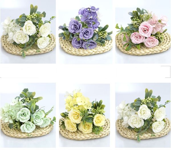 artificial rose simulation hydrangea combination northern europe small rose home living room decorative artificial flower 6 colors
artificial rose simulation hydrangea combination northern europe small rose home living room decorative artificial flower 6 colors