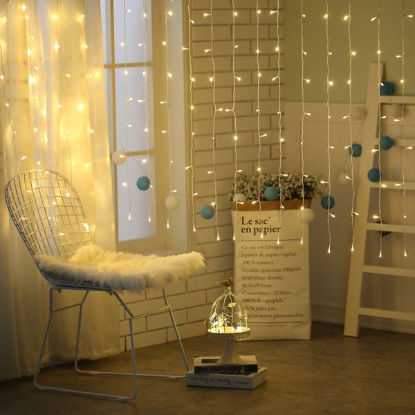 4m X 1.5m Led Curtain Lights Garland Christmas Decorations For Wedding Living Room Patio Party Shop Holiday Lighting Chain Icicle Lights