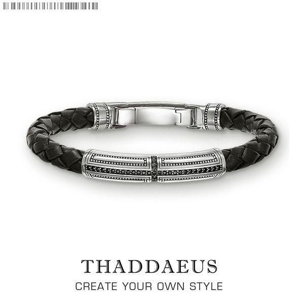 brand new leather bracelet cross,thomas 925 sterling silver rebel bracelet casual fashion jewelry gift for men women lover 1028, Black 
brand new leather bracelet cross,thomas 925 sterling silver rebel bracelet casual fashion jewelry gift for men women lover 1028, Black