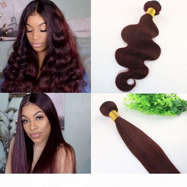 burgundy red 99j human hair wefts weave body wave brazilian remy hair weaves straight hair bundles, Black