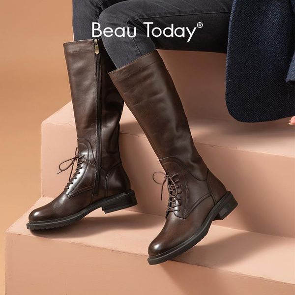 beautoday women long boots cow leather cross-tied decoration with zipper waxing round toe knee high fashion ladies shoes 01436, Black
beautoday women long boots cow leather cross-tied decoration with zipper waxing round toe knee high fashion ladies shoes 01436, Black