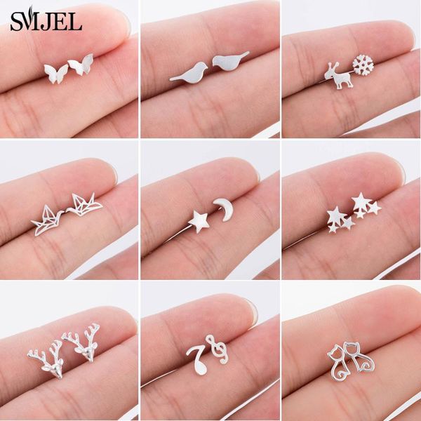 smjel real 925 sterling silver animal earrings for women cute bird deer ghost music studs christmas earrings gifts child, Golden;silver
smjel real 925 sterling silver animal earrings for women cute bird deer ghost music studs christmas earrings gifts child, Golden;silver