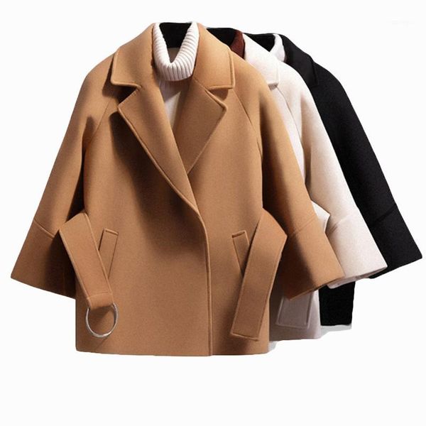 autumn winter women short woolen coat belt jacket female raglan sleeves cloak jackets elegant single button black camel new1
autumn winter women short woolen coat belt jacket female raglan sleeves cloak jackets elegant single button black camel new1