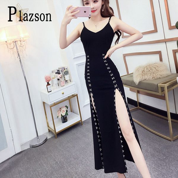 office lady club spaghetti straps bodycon red evening party dress women sheath backless black package hips split maxi dress y200418, Black;pink
office lady club spaghetti straps bodycon red evening party dress women sheath backless black package hips split maxi dress y200418, Black;pink