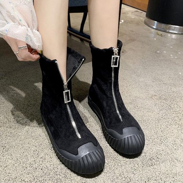 martin boots women's versatile flat ins online celebrity thin boots elasticity short spring and autumn lady shoes -40, Black
martin boots women's versatile flat ins online celebrity thin boots elasticity short spring and autumn lady shoes -40, Black