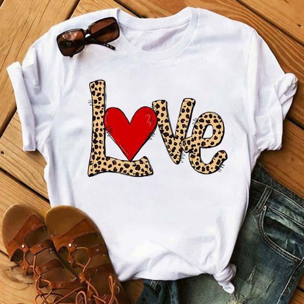 leopard heart print love t рубашки для пар женщины мода с коротким рукавом симпатичная футболка день святого валентина топы harajuku o-heel, White 
leopard heart print love t рубашки для пар женщины мода с коротким рукавом симпатичная футболка день святого валентина топы harajuku o-heel, White