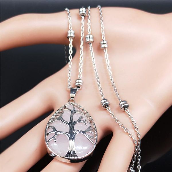 tree of life natural pink crystal stainless steel long necklaces silver color women necklace jewelry uzun kolye npa1s04
tree of life natural pink crystal stainless steel long necklaces silver color women necklace jewelry uzun kolye npa1s04