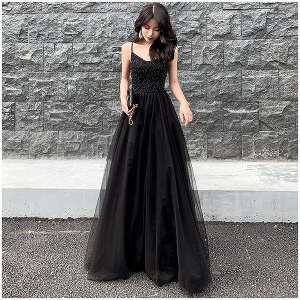 2020 new fashion banquet long evening dress women thin black prom dress spaghetti strap beading banquet party backles1, White;black
2020 new fashion banquet long evening dress women thin black prom dress spaghetti strap beading banquet party backles1, White;black