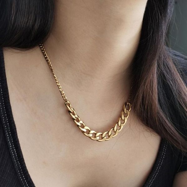 chains stylish gold color stainless steel thick short cuban curb link chain choker for men women punk miami necklace gifts dn235, Silver
chains stylish gold color stainless steel thick short cuban curb link chain choker for men women punk miami necklace gifts dn235, Silver